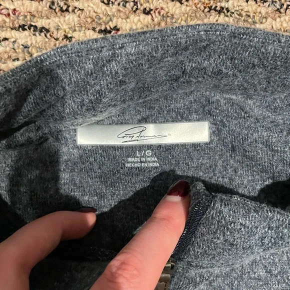 Greg Norman Gray blue light quarter zip sweater - Picture 4 of 4